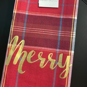 Nwt Merry Holiday Plaid Cotton Towels